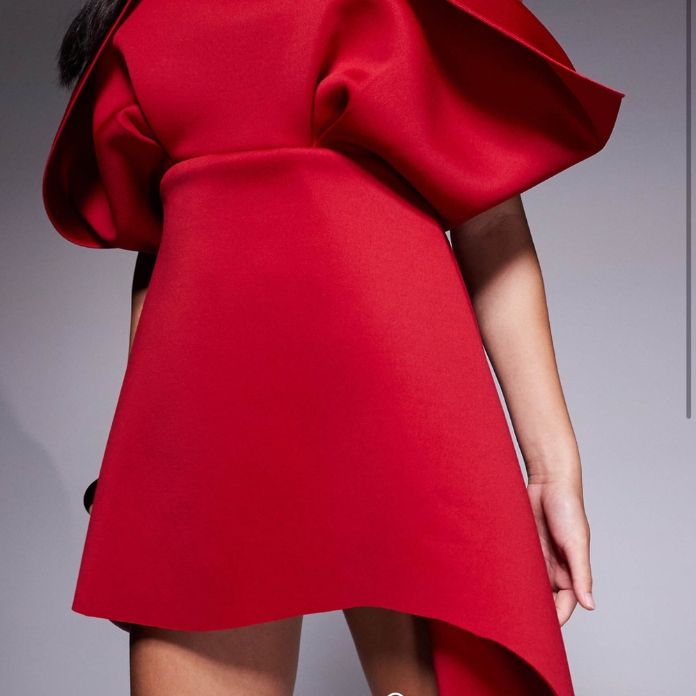 NWT Elegant Red Assymetrical Dress - Picture 4 of 14